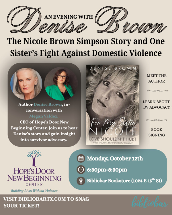 An Evening With Denise Brown: “My Sister Nicole” – The Nicole Brown Simpson Story & One Sister’s Fight Against Domestic Violence