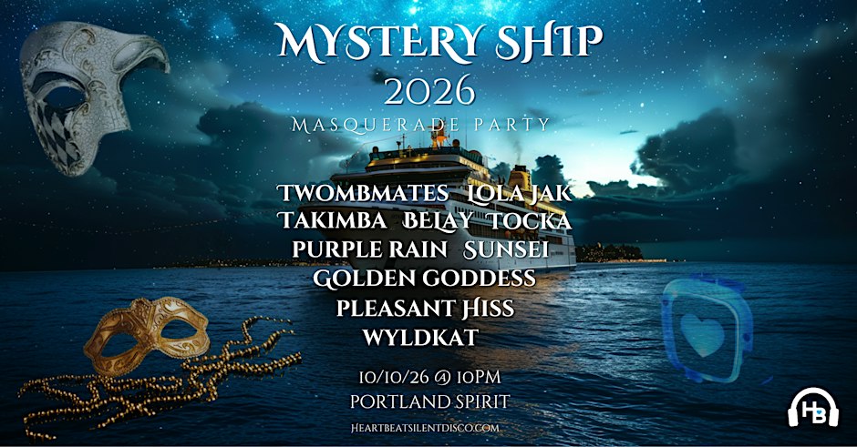 Heartbeat Silent Disco | Mystery Ship Masquerade | Boat Party | Oct 10th